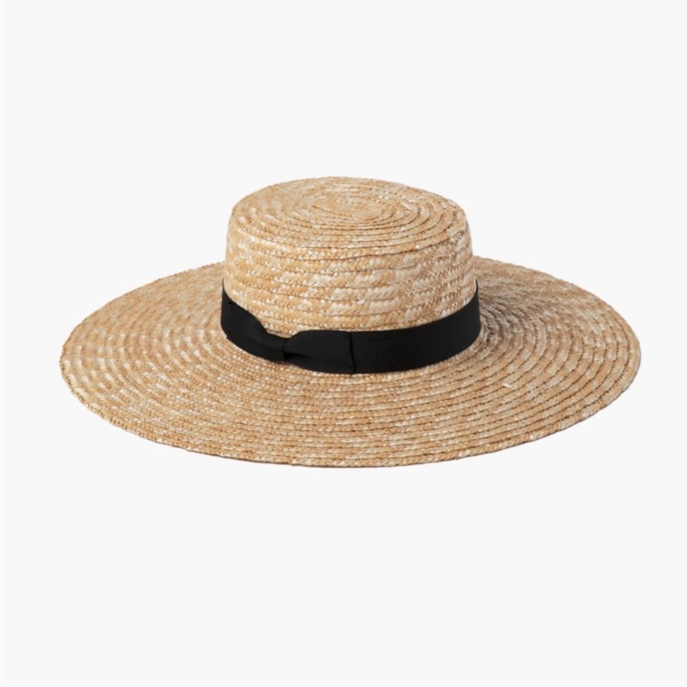 Lack Of Color Straw Hat with Black Band - Picture 4 of 9